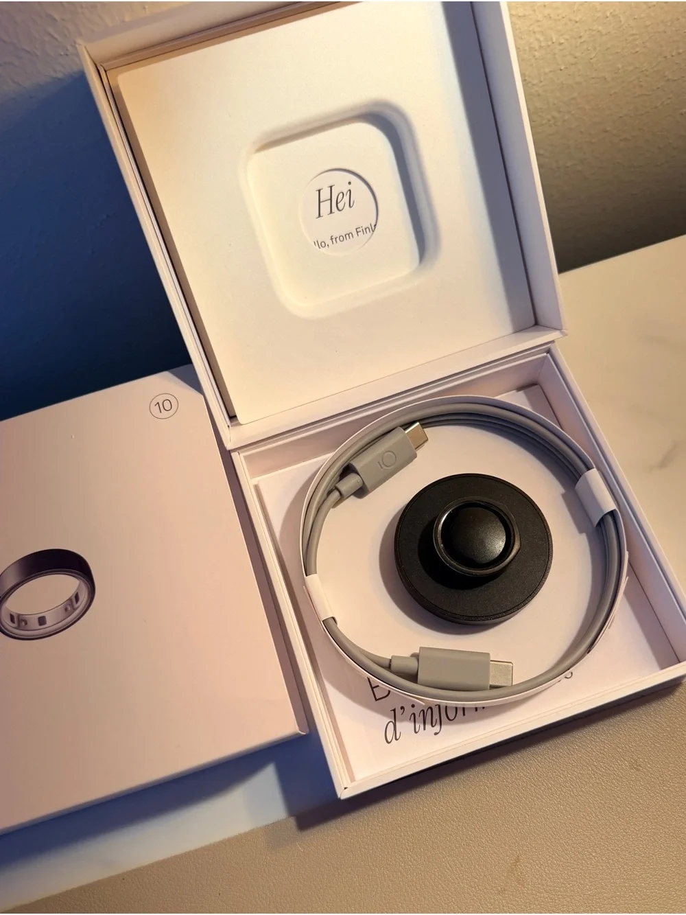 Oura Black Ring Charger with White Presentation Box